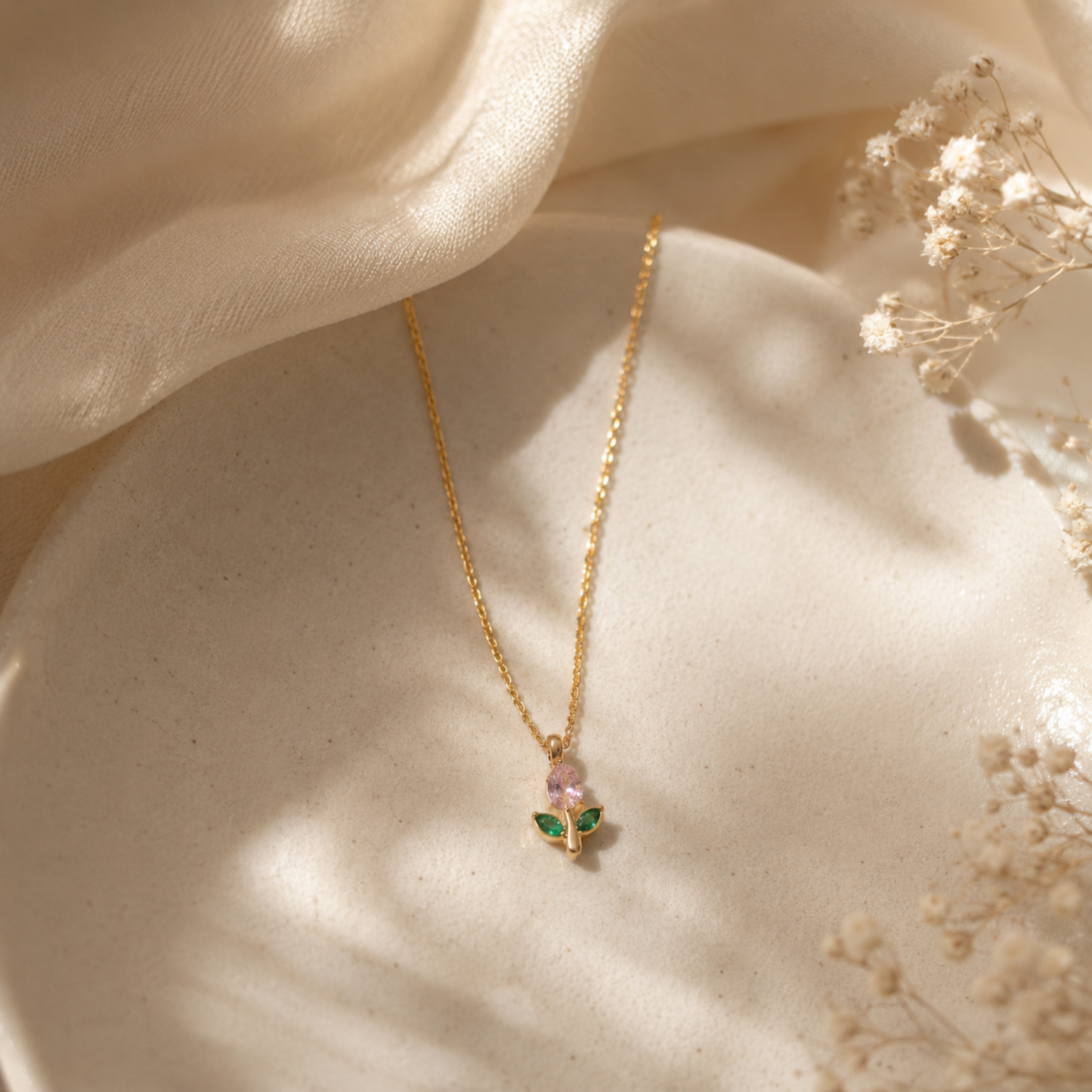 Dainty Tulip Necklace Chain