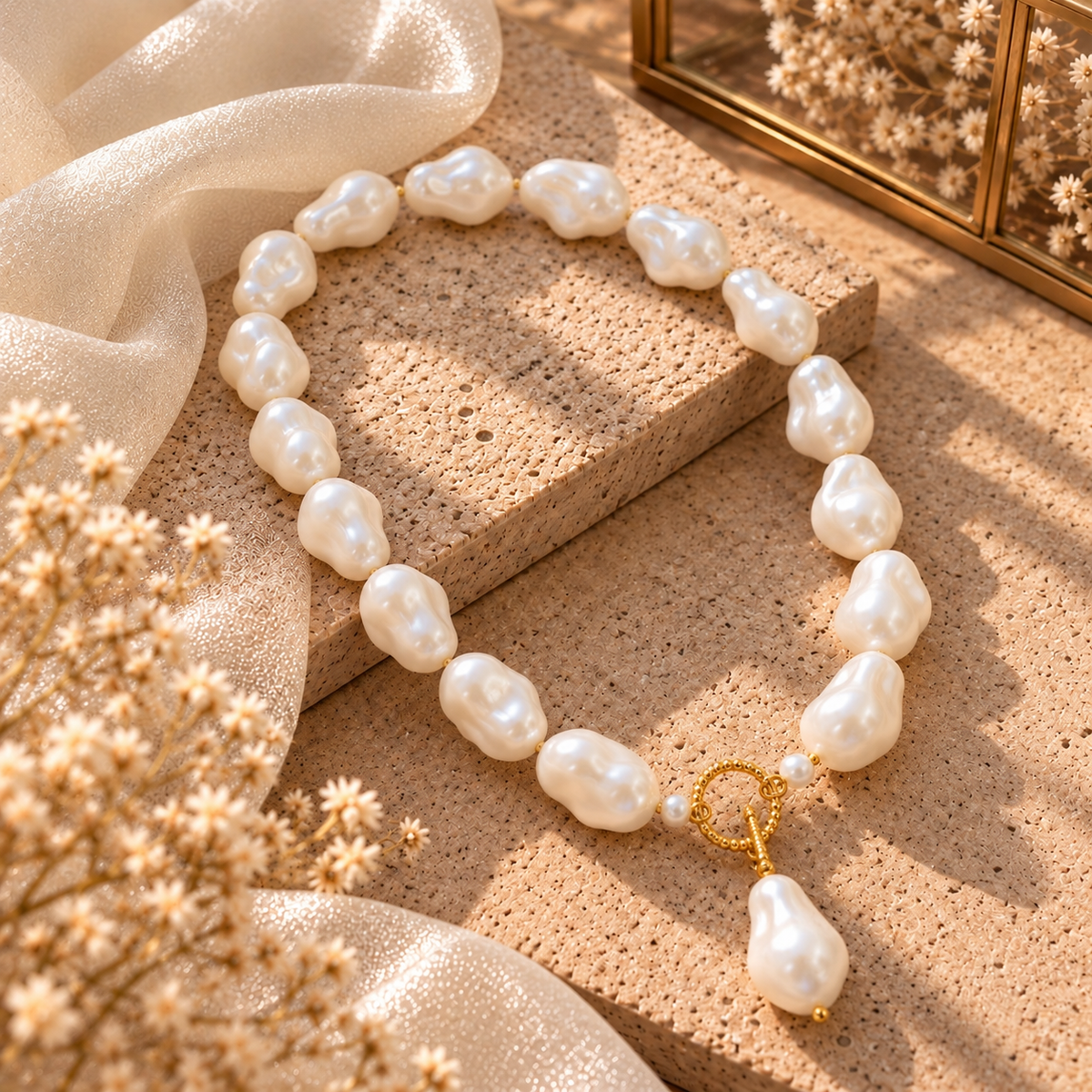 Chunky Pearl Chain with Drop