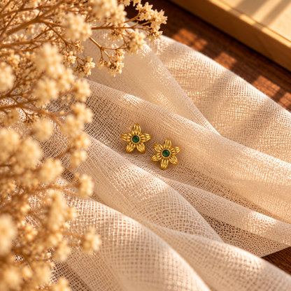 Everyday Wear Cute Floral Copper Studs