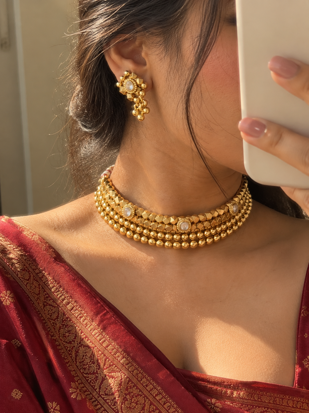 Ashtalakshmi Gold Lookalike Copper Set