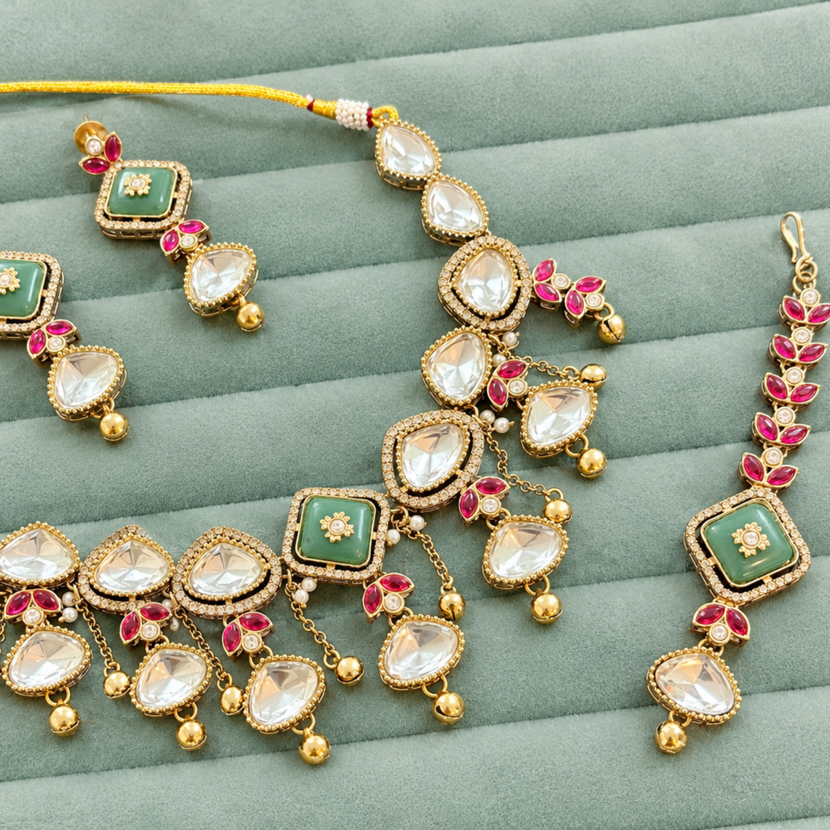 Karishma Polki Style Heritage Jewellery Set for Her
