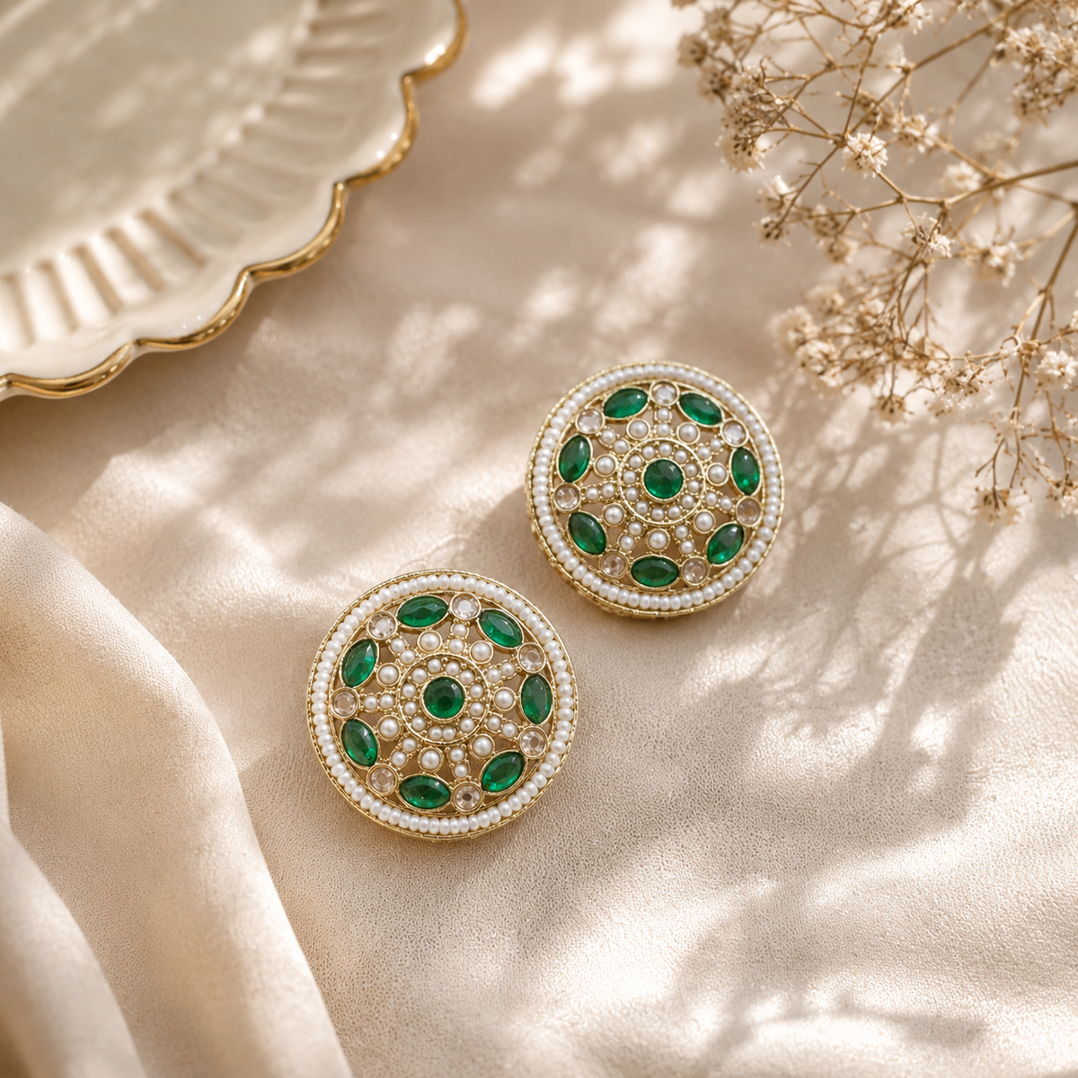 Tulsi Champagne Studs for Her