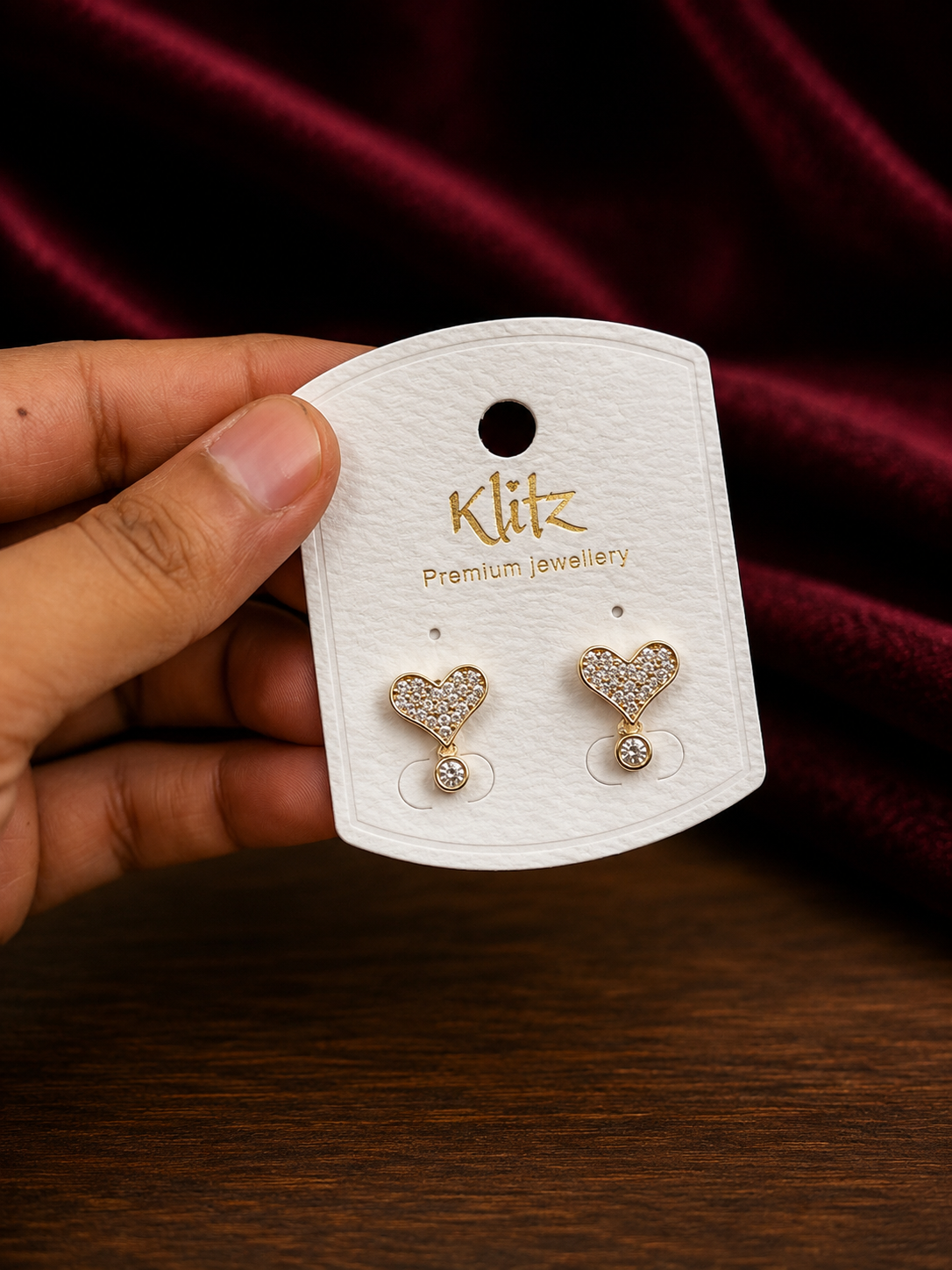 Diamond Heart Studs