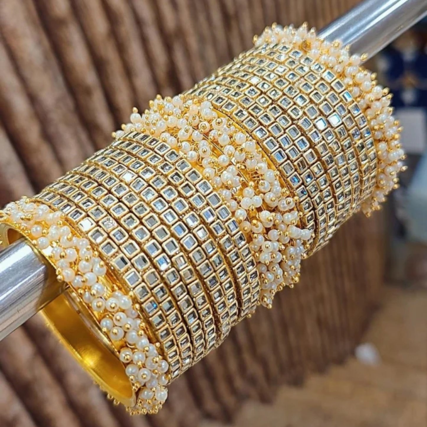 Kundan Moti Bangle Set