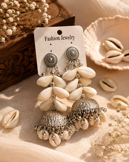 Inara Shell Jhumkas for Her