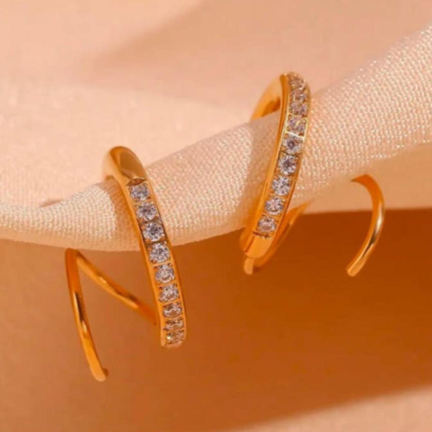 Golden Diamond Hoops
