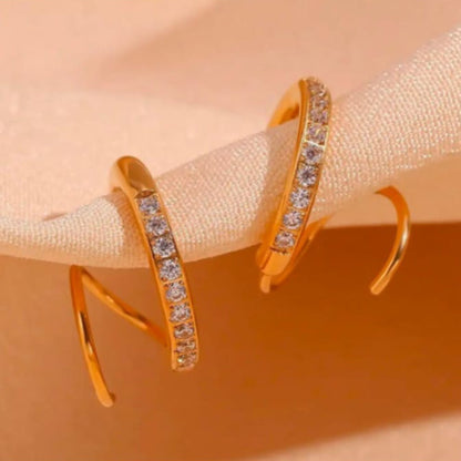 Golden Diamond Hoops
