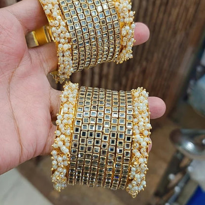 Kundan Moti Bangle Set