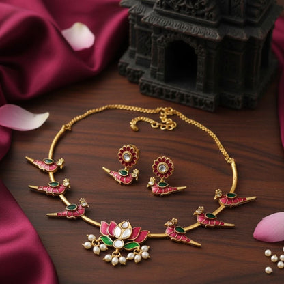 Siddhi Kempu Jewellery Set