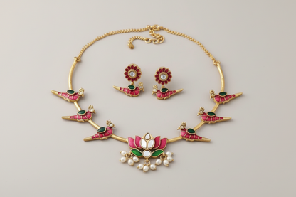 Siddhi Kempu Jewellery Set