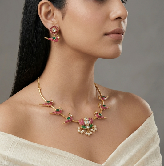 Siddhi Kempu Jewellery Set