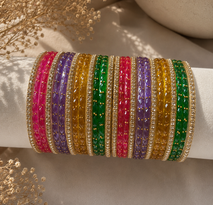 Raindrop Multi Color Bangle Set