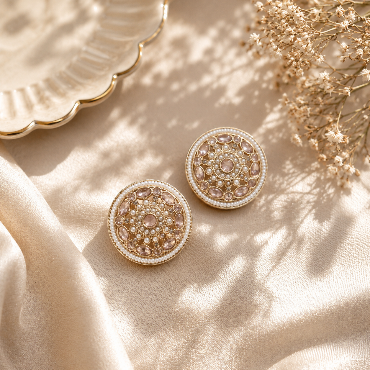 Tulsi Champagne Studs for Her