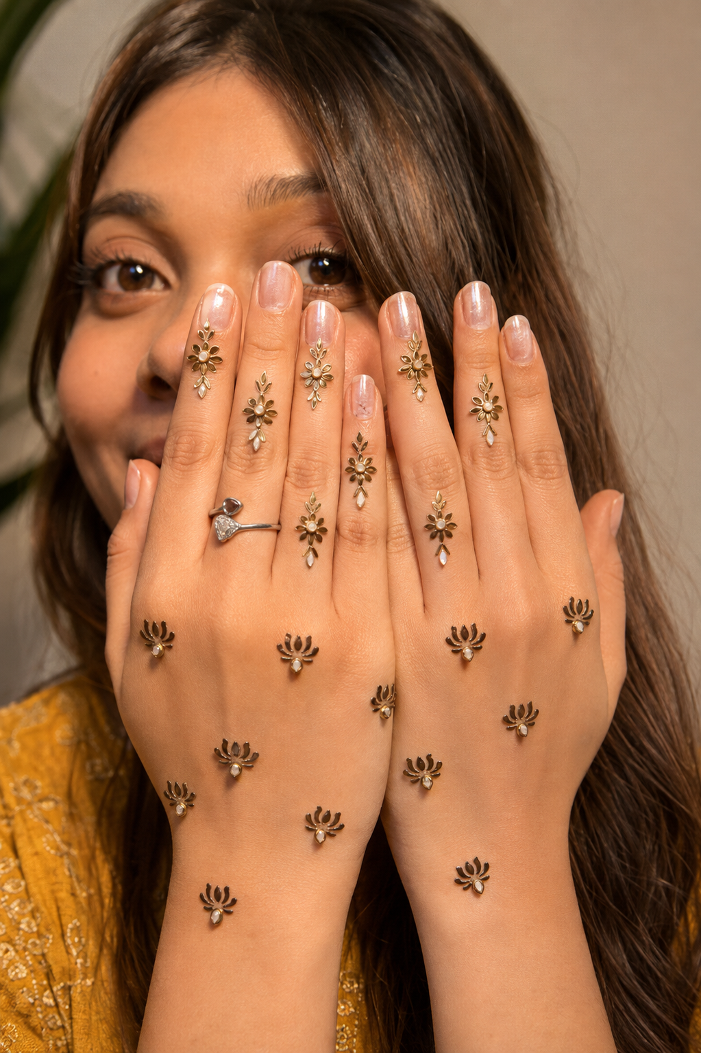 Lotus Kundan Mehendi Sticker