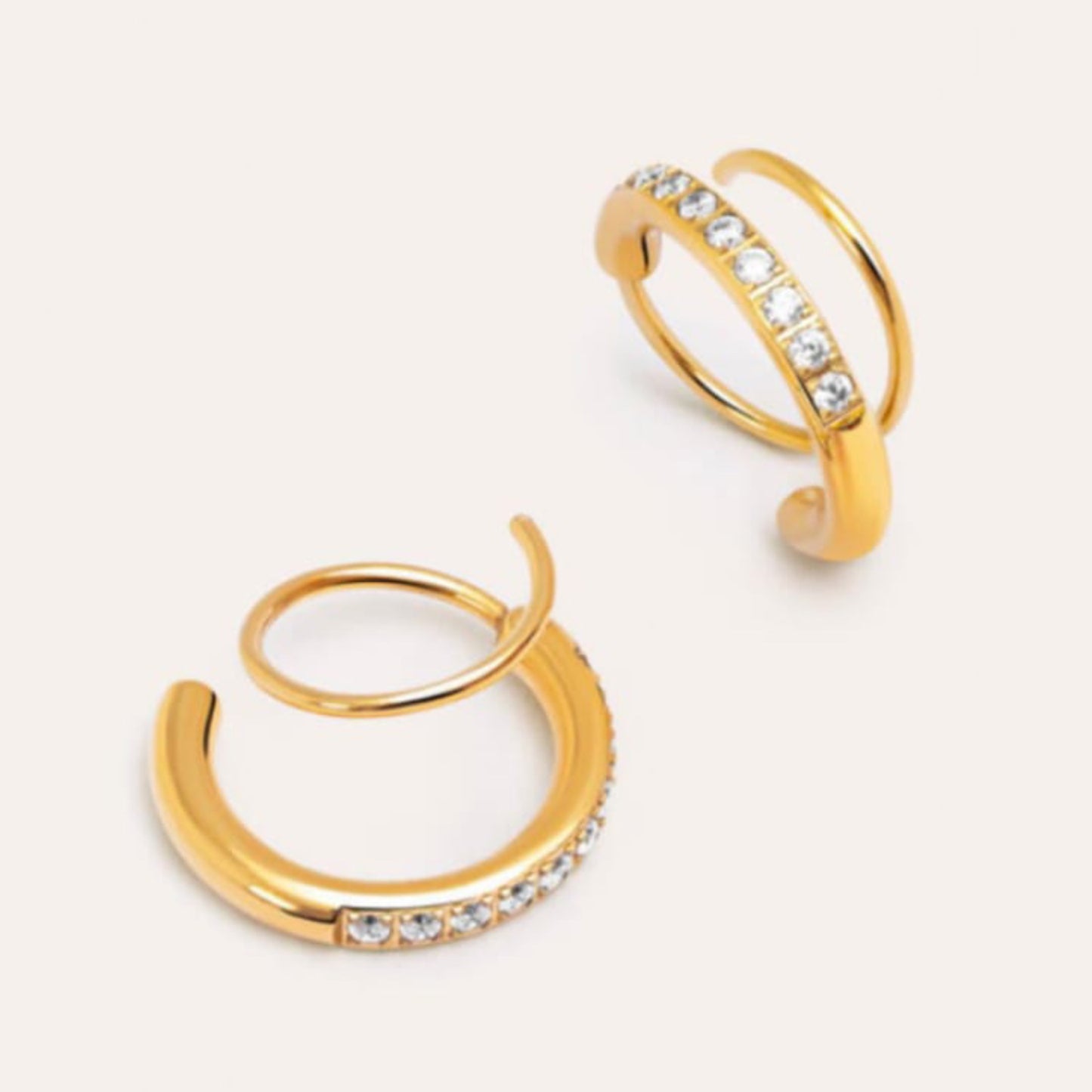 Golden Diamond Hoops