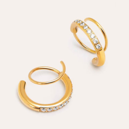 Golden Diamond Hoops