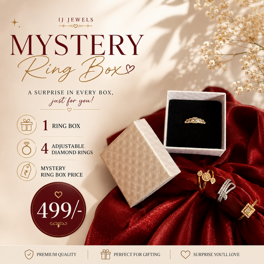 Four Mystery Diamond Adjustable Ring Box ( Any 4 AD Rings )