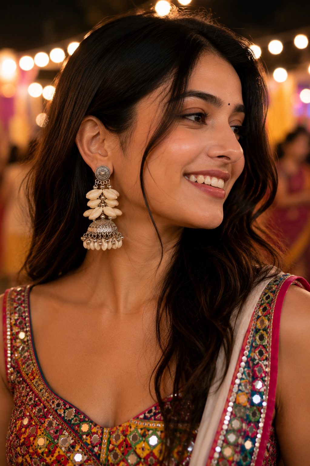 Inara Shell Jhumkas for Her