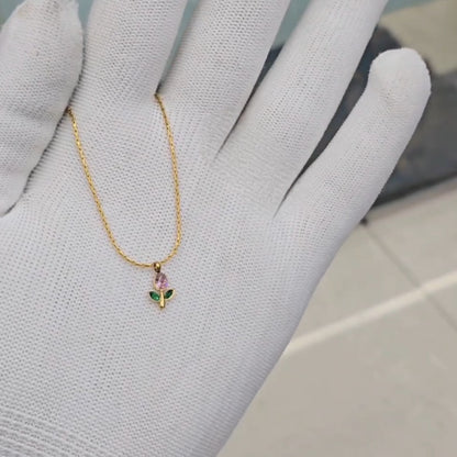 Dainty Tulip Necklace Chain