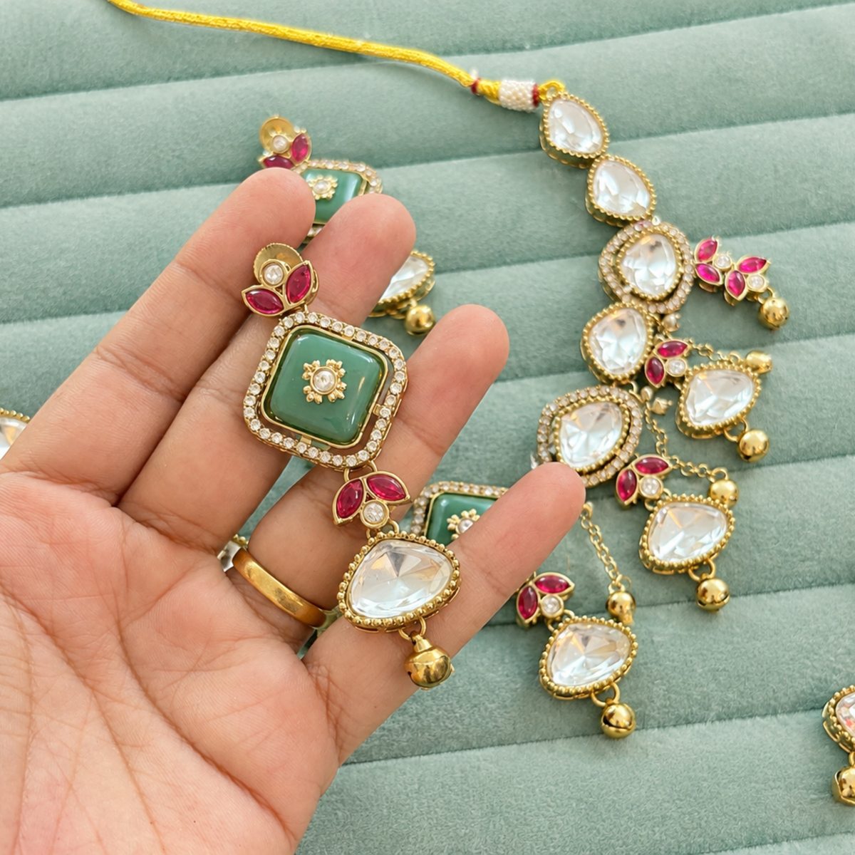 Karishma Polki Style Heritage Jewellery Set for Her