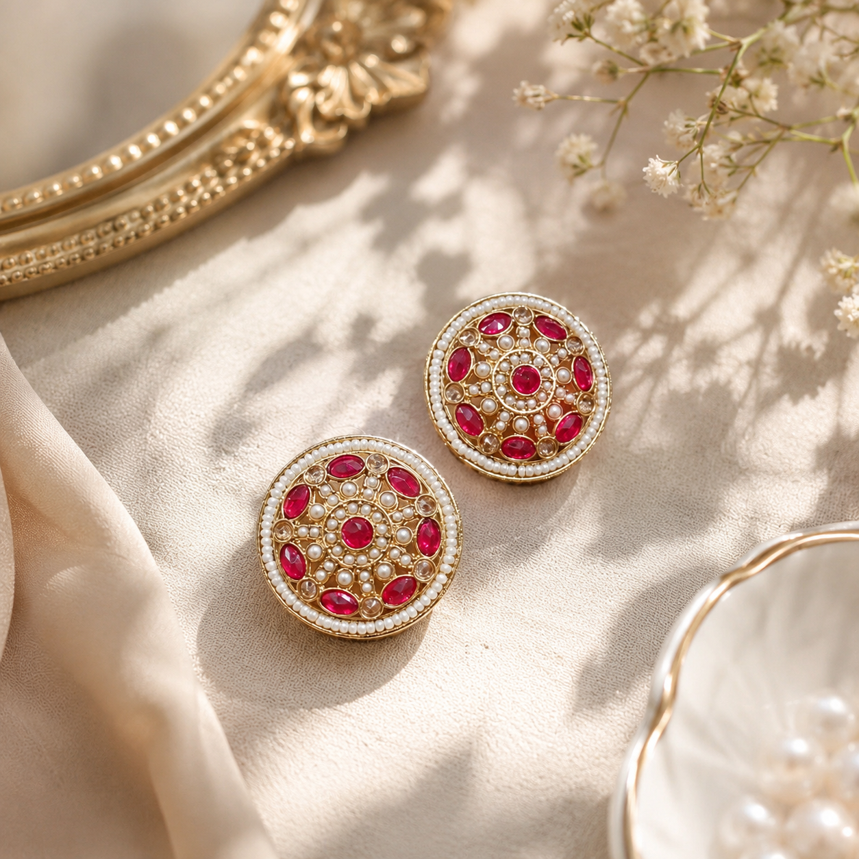 Tulsi Champagne Studs for Her
