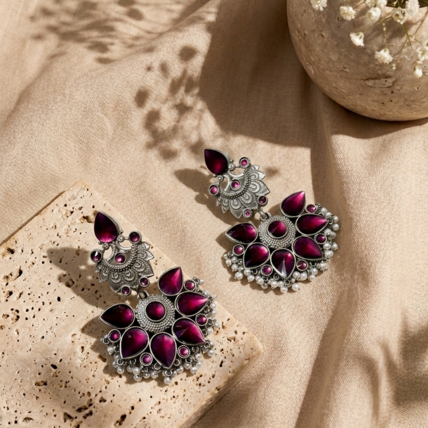 Silver Chandalis - Ruby