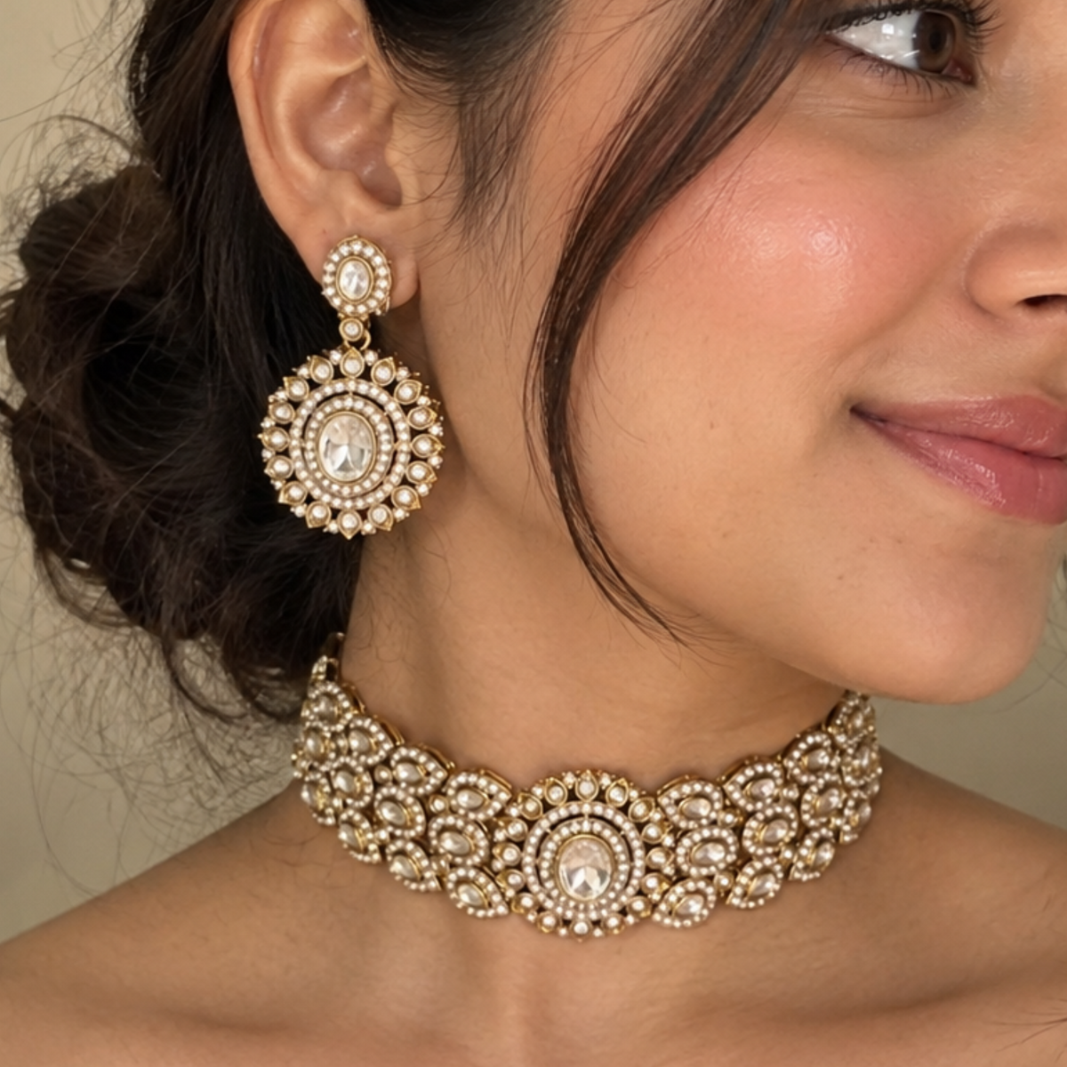 Kriti Antique Polki Style Choker Set