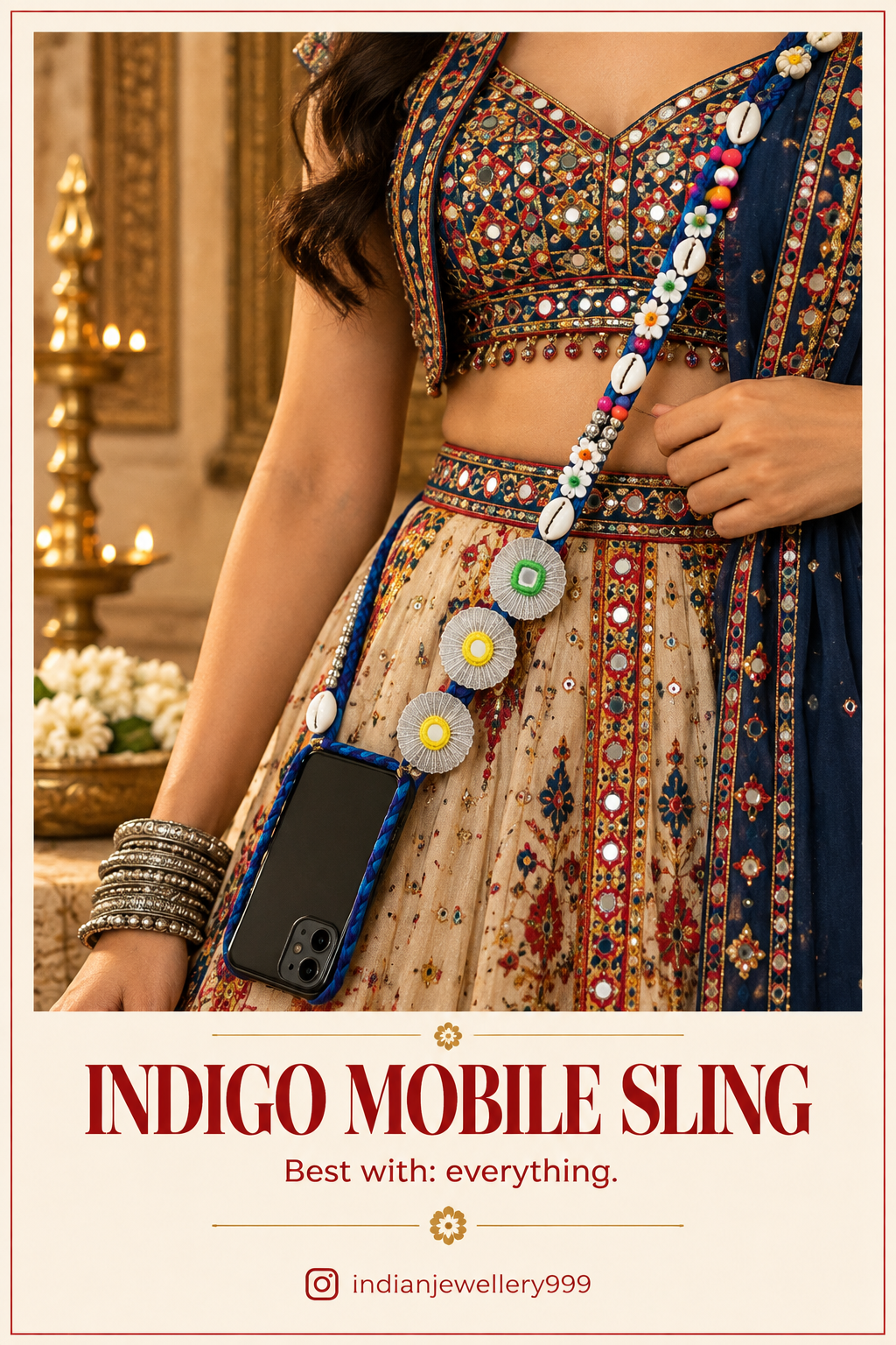 Navratri Mobile Sling - Indigo