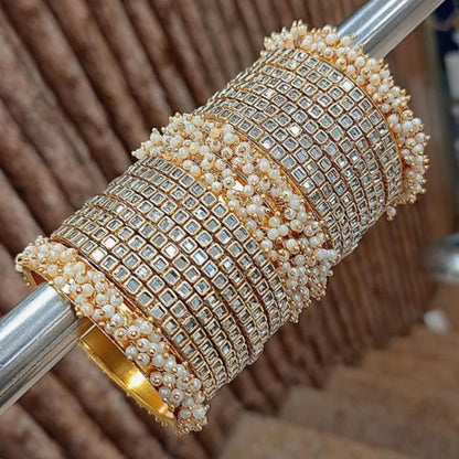 Kundan Moti Bangle Set