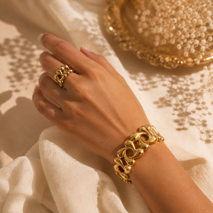 Chunky Gold Plated Cuff ( Anti Tarnish )