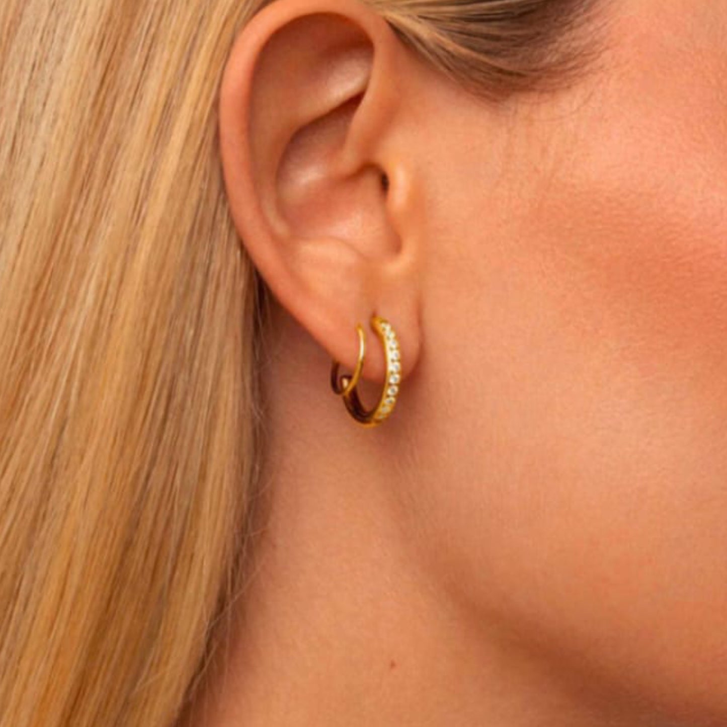 Golden Diamond Hoops