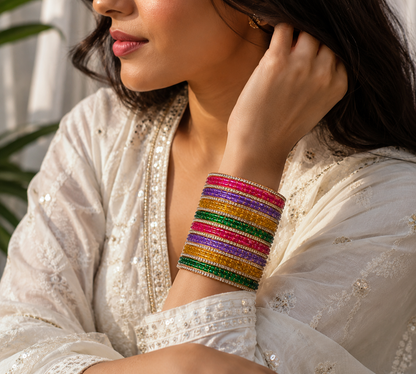 Raindrop Multi Color Bangle Set