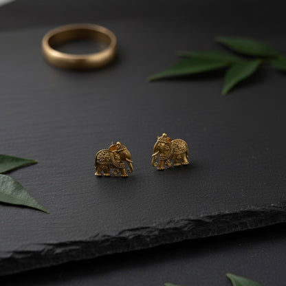 Sleek Elephant Motif Copper Set