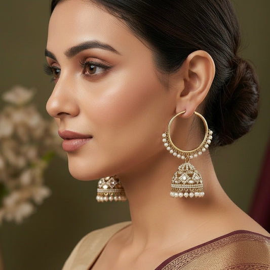Dua Golden Jhumkas