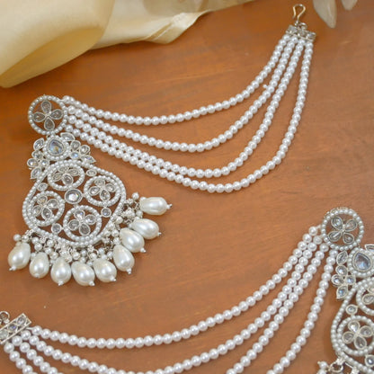 Apoorva Reverse AD Silver Sahara Chandbalis