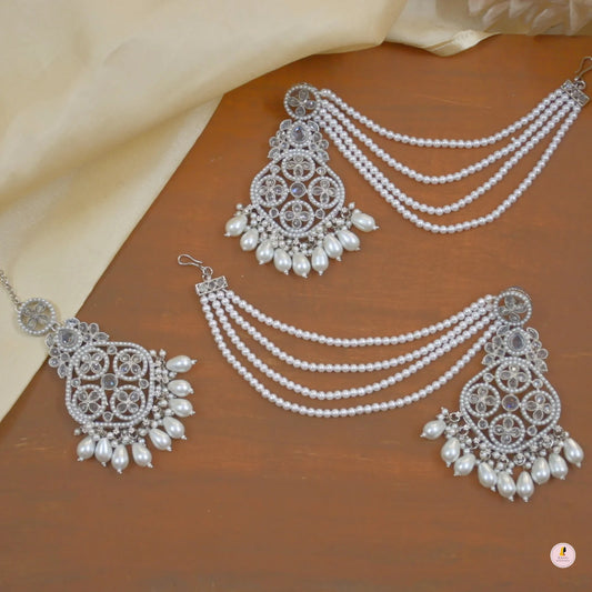 Apoorva Reverse AD Silver Sahara Chandbalis