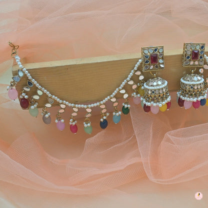 Gurnaaz Mirrorwork Earrings Tikka