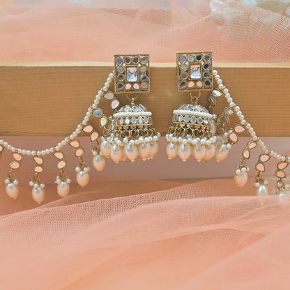 Gurnaaz Mirrorwork Earrings Tikka