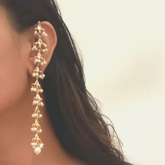 Sahara Pearl Drop bridesmaids Earrings Tika