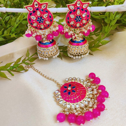 Affordable Meenawork Earrings Tikka