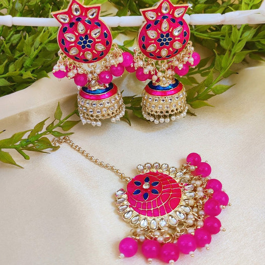 Affordable Meenawork Earrings Tikka