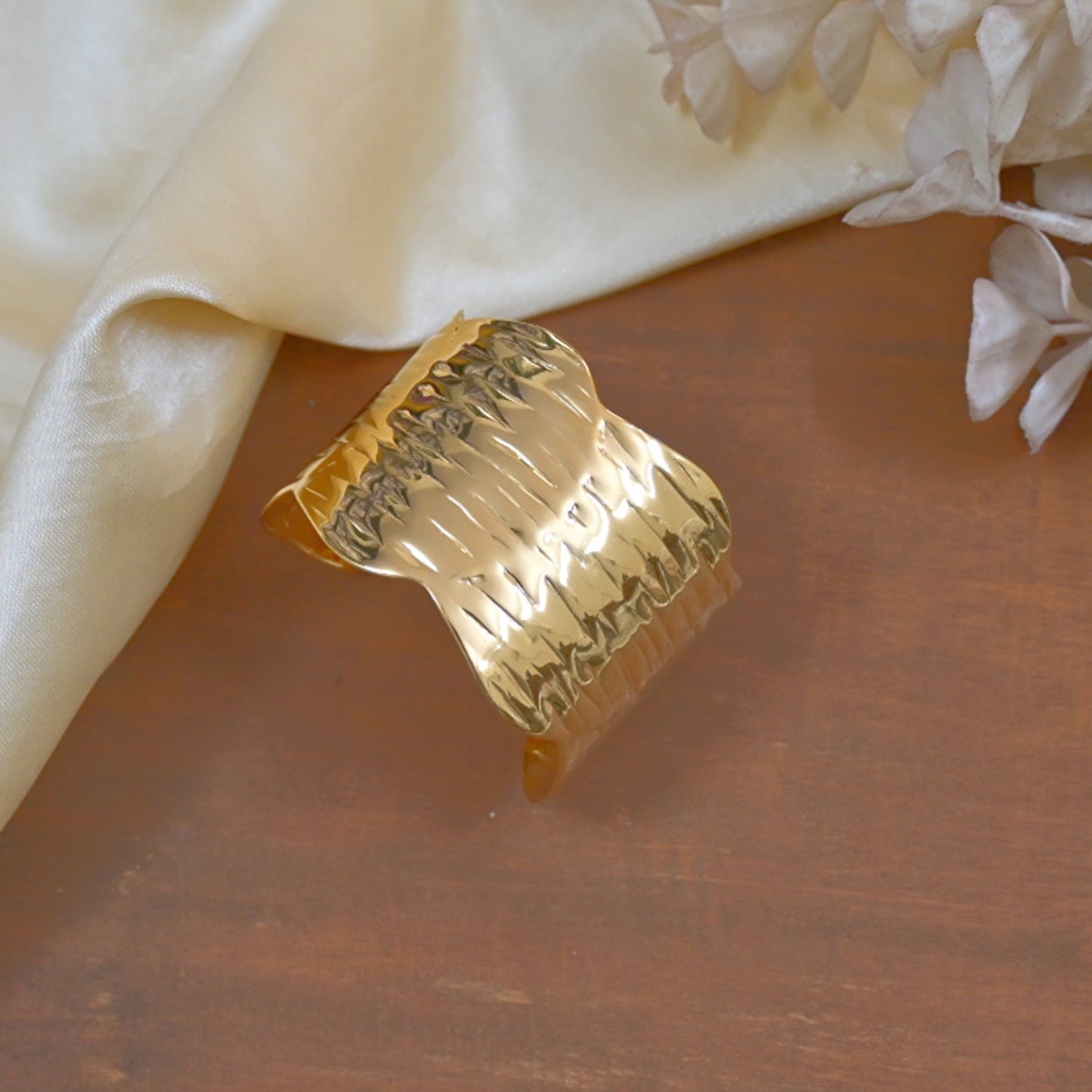 Gold Plated Chunky Handcuff for Her