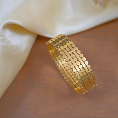 Stylish 18K Gold Plated Diamond Broad Bracelet
