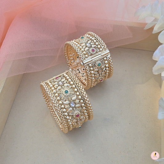 Openable Rajwadi Bangles - 4 ( Set of 2 )