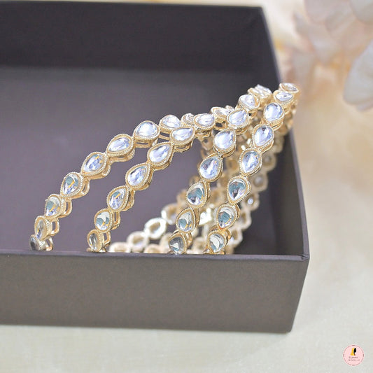Set of 4 High Gold Plated Sleek Bangles