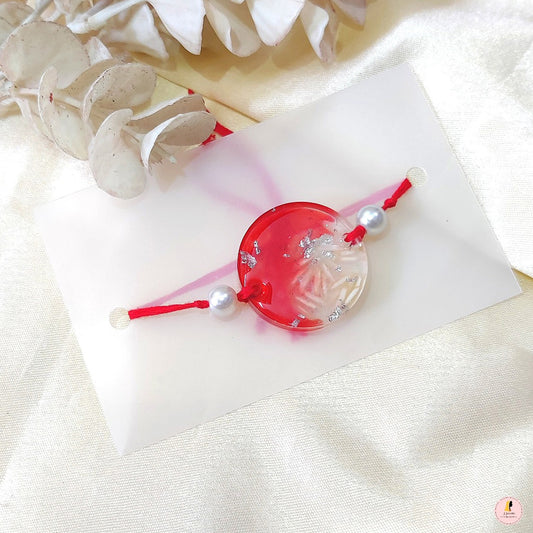 Unique Roli Chawal Resin Rakhi - Round