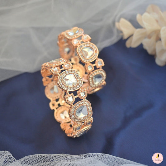 Rose Gold Polki Lookalike Bangles