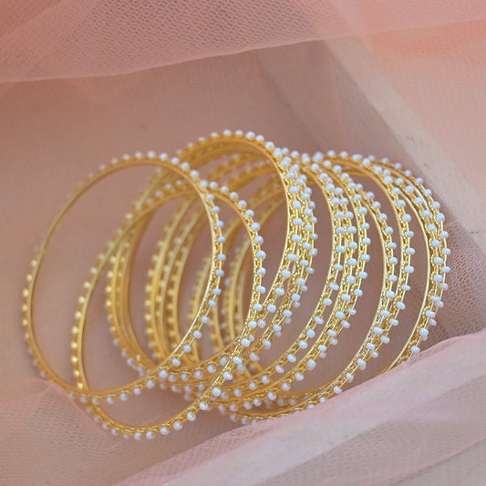 Affordable Sleek Pearl Bangles