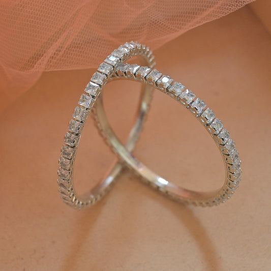 Krina Indo-Western Ad Bangles – Silver