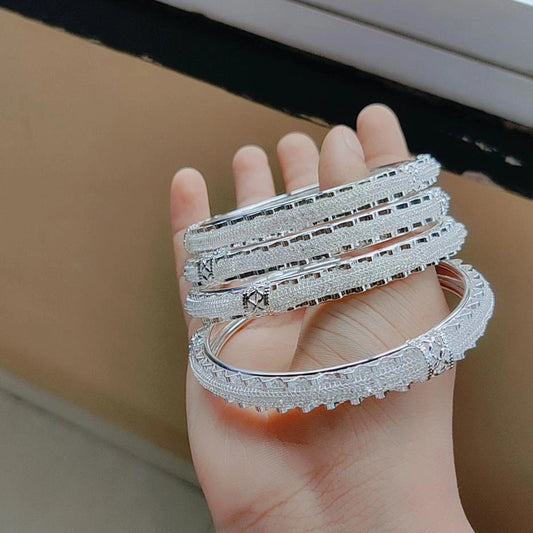 Set of 4 Silver Bangles